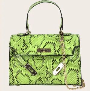 Lime Snakeskin Bag